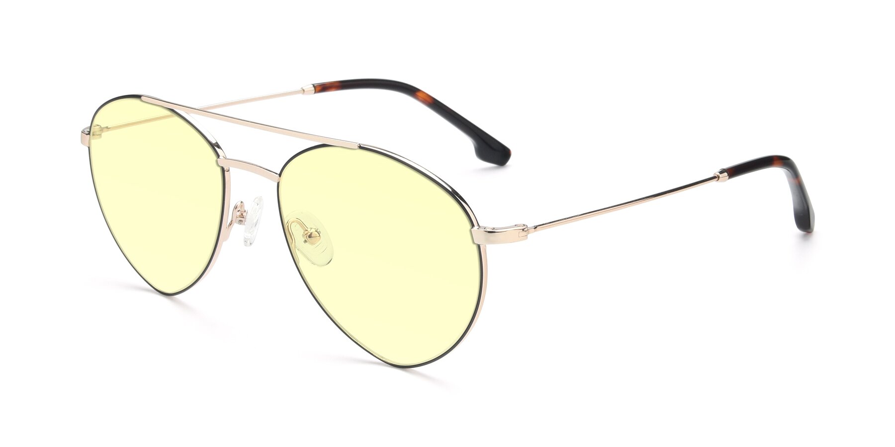 Angle of 9459 in Gold-Black with Light Yellow Tinted Lenses
