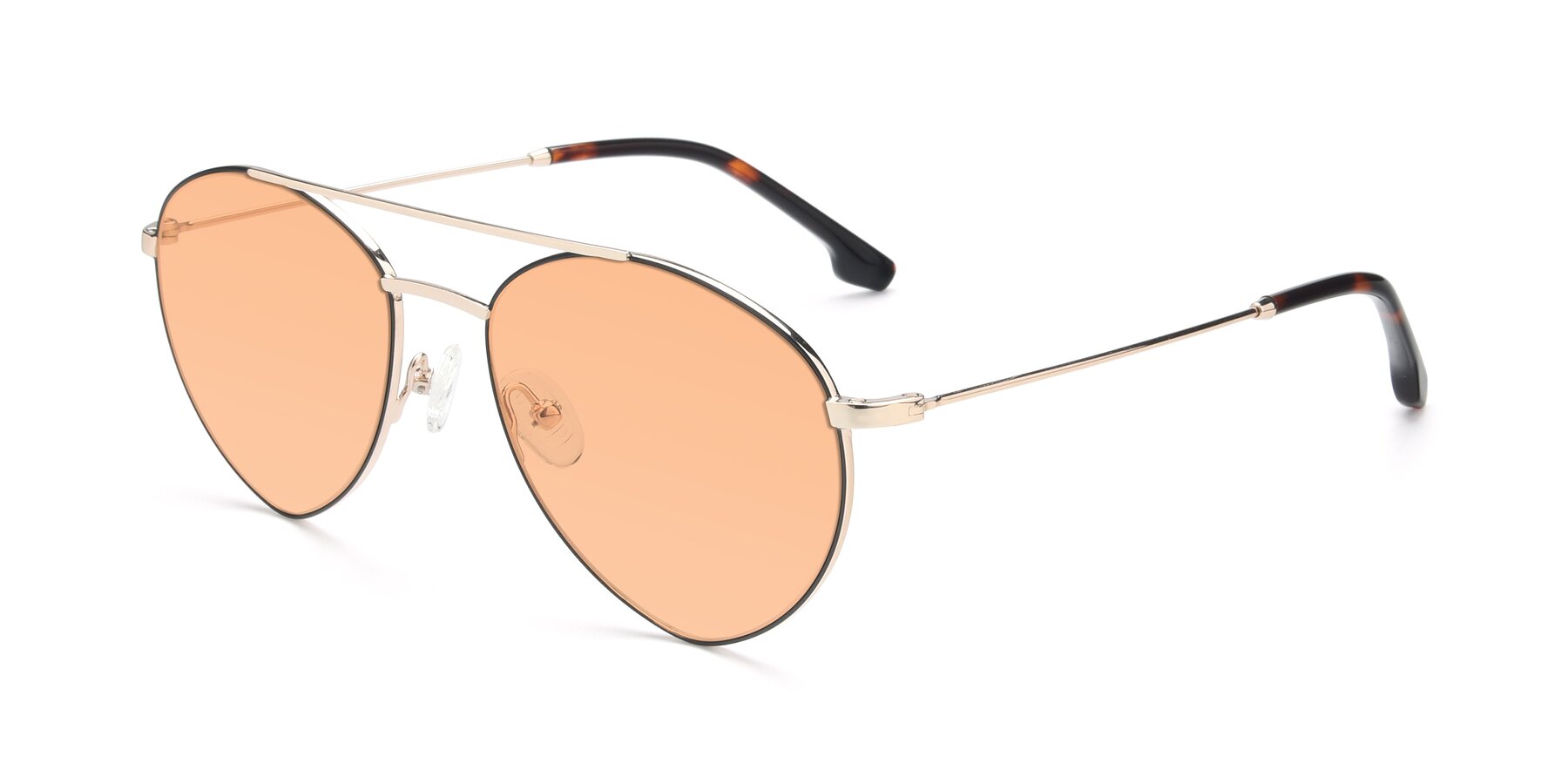 Angle of 9459 in Gold-Black with Light Orange Tinted Lenses