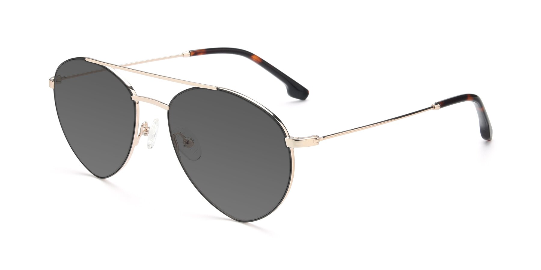 Angle of 9459 in Gold-Black with Medium Gray Tinted Lenses