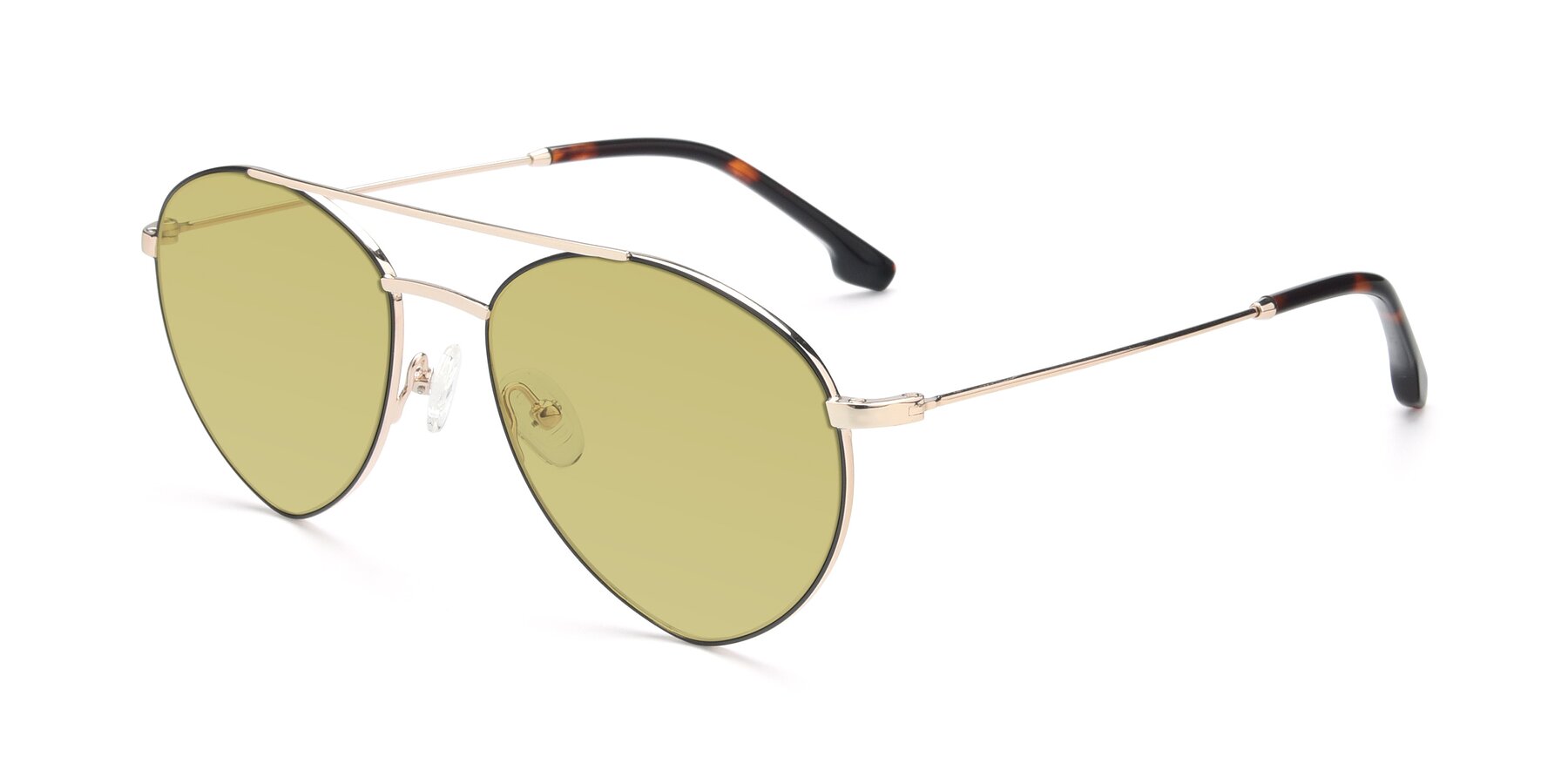 Angle of 9459 in Gold-Black with Medium Champagne Tinted Lenses
