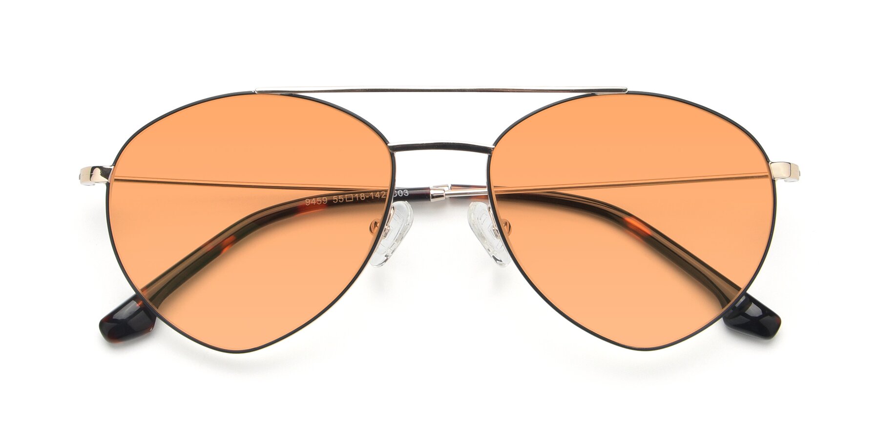 Folded Front of 9459 in Gold-Black with Medium Orange Tinted Lenses