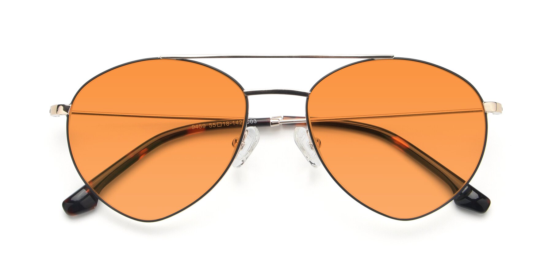 Folded Front of 9459 in Gold-Black with Orange Tinted Lenses