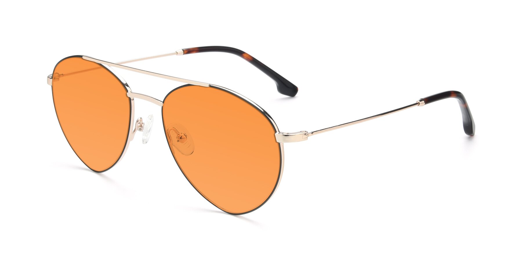 Angle of 9459 in Gold-Black with Orange Tinted Lenses