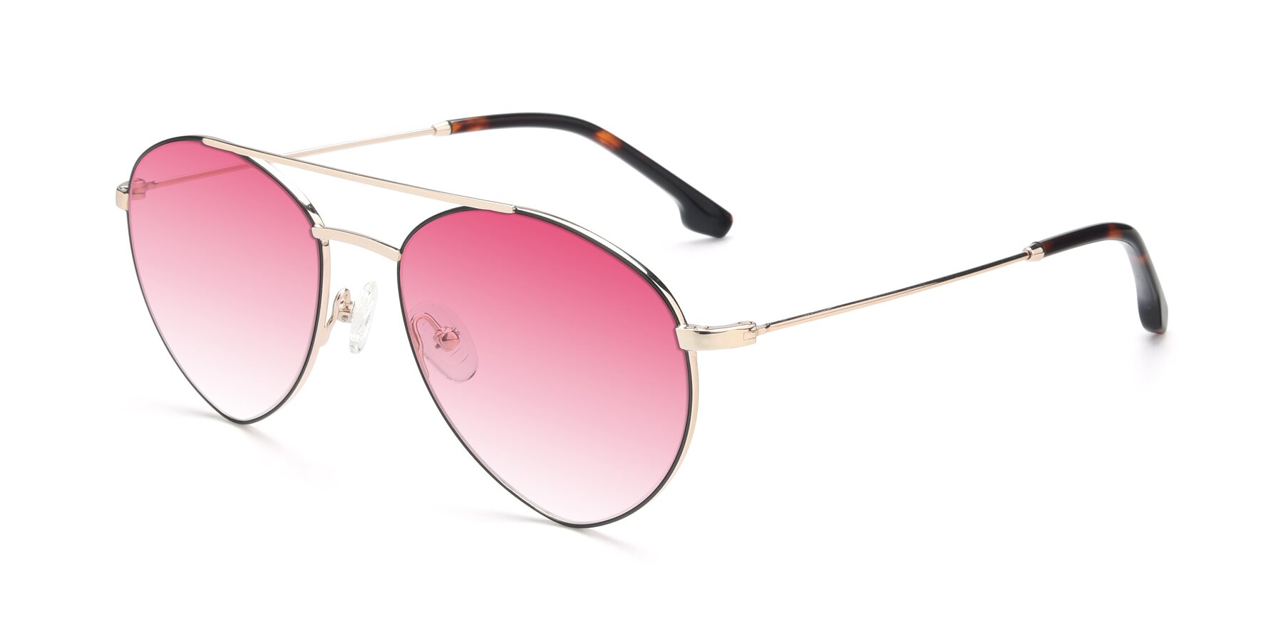 Angle of 9459 in Gold-Black with Pink Gradient Lenses