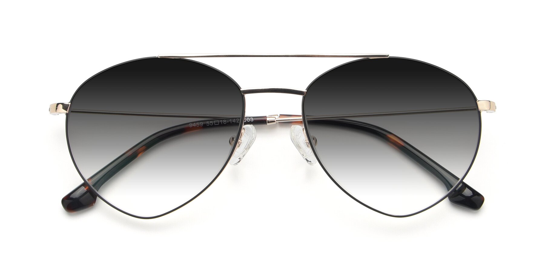 Folded Front of 9459 in Gold-Black with Gray Gradient Lenses