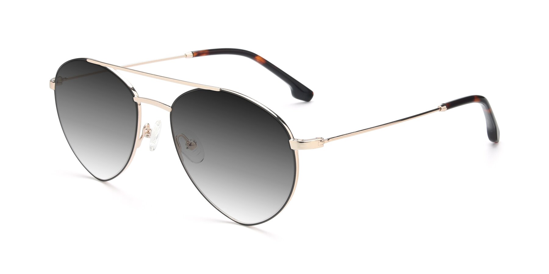 Angle of 9459 in Gold-Black with Gray Gradient Lenses