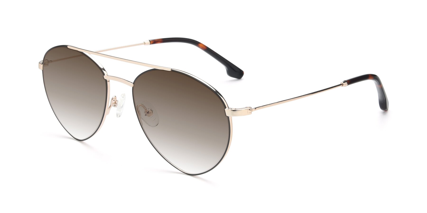 Angle of 9459 in Gold-Black with Brown Gradient Lenses