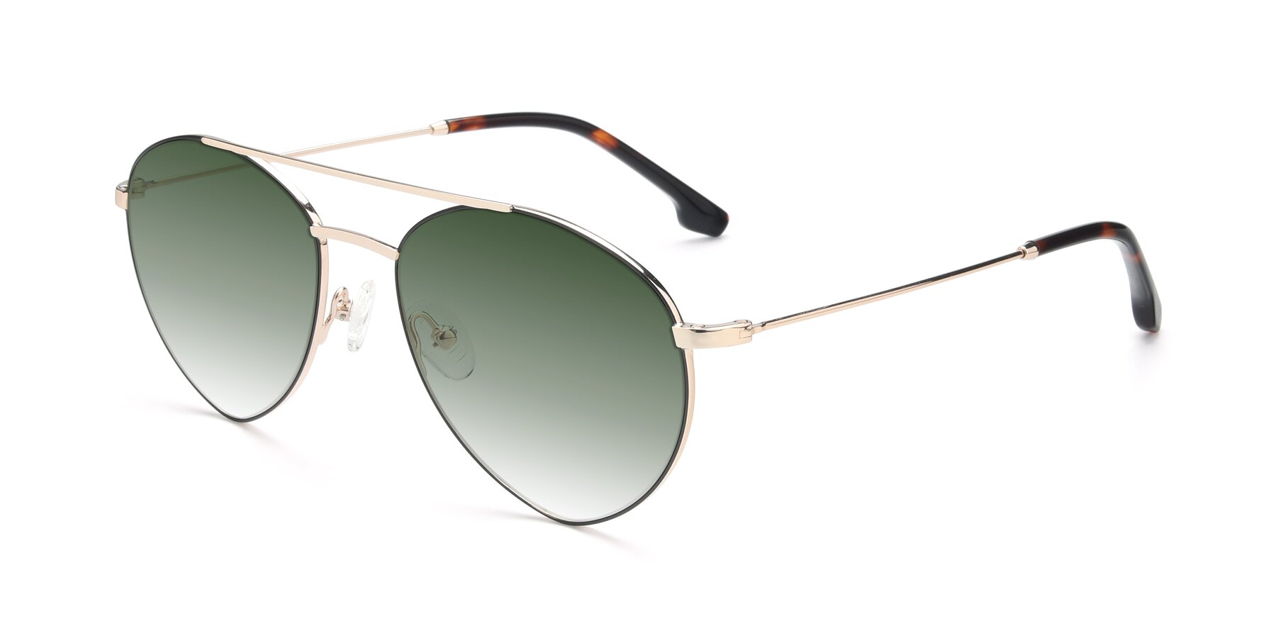 Angle of 9459 in Gold-Black with Green Gradient Lenses