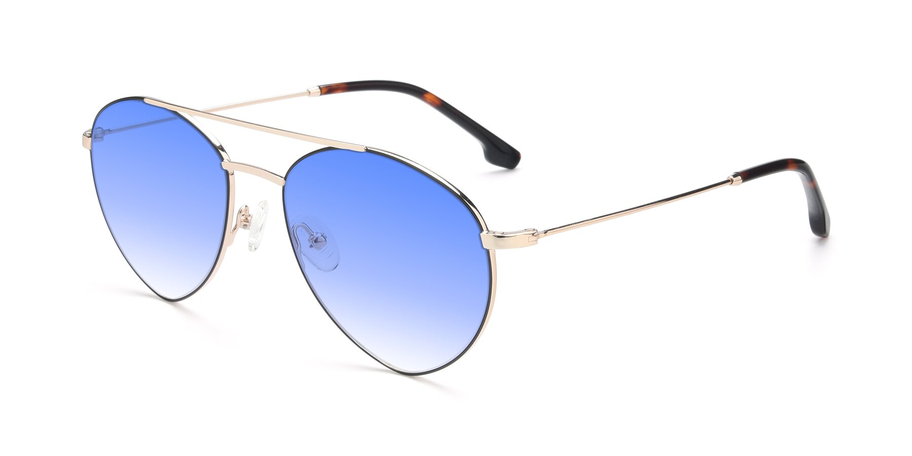 Angle of 9459 in Gold-Black with Blue Gradient Lenses