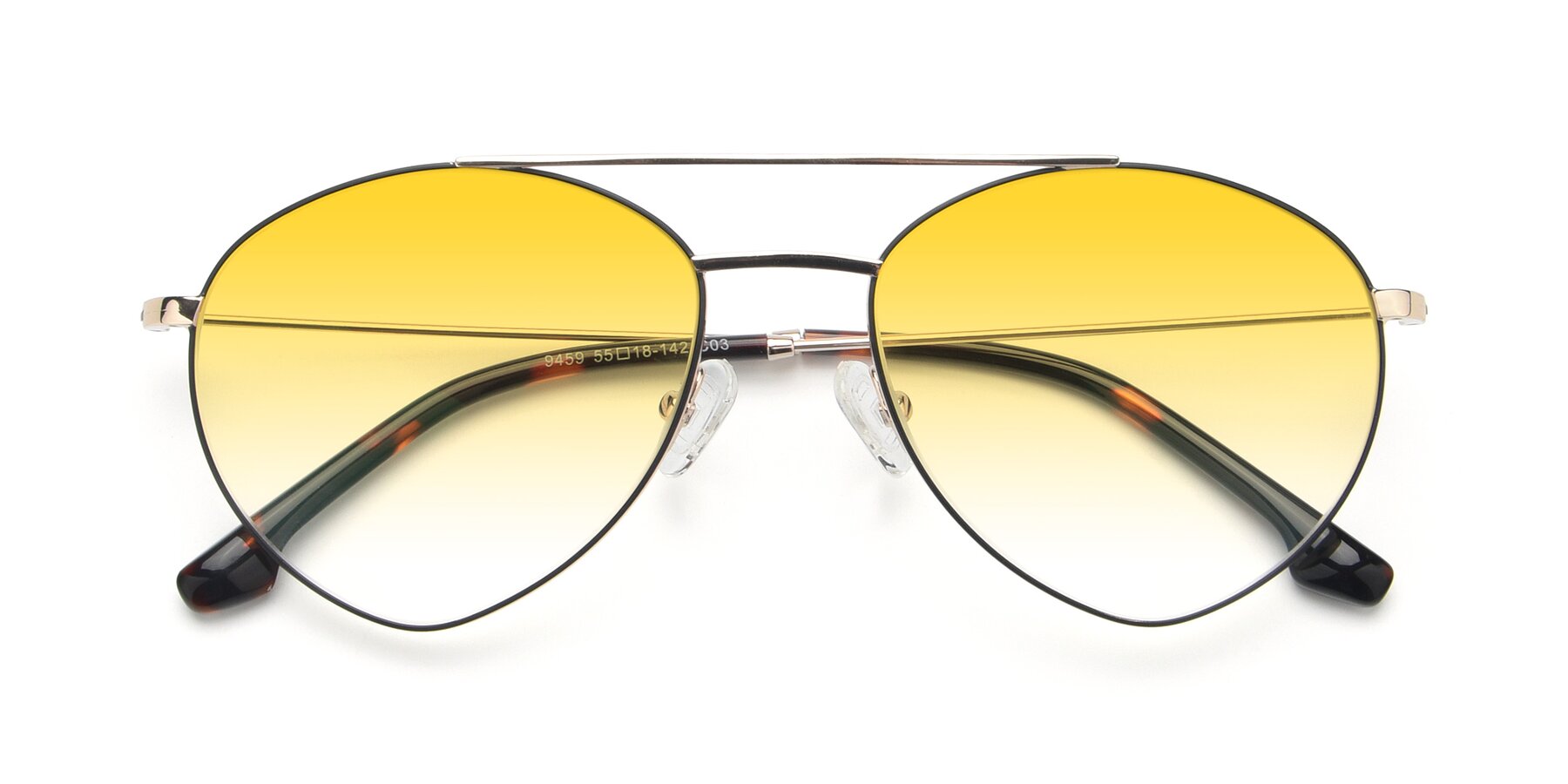 Folded Front of 9459 in Gold-Black with Yellow Gradient Lenses