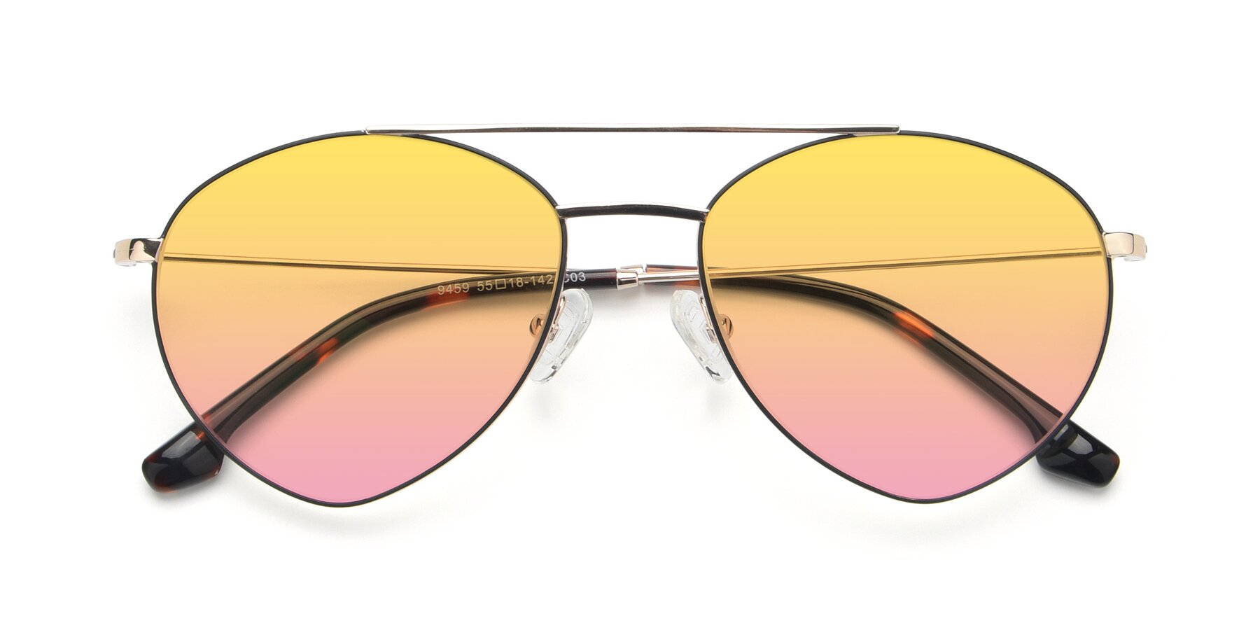 Folded Front of 9459 in Gold-Black with Yellow / Pink Gradient Lenses