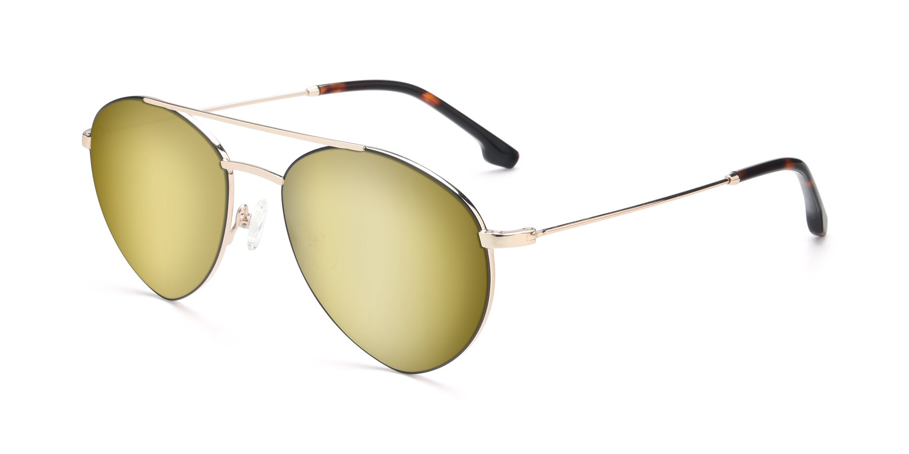 Angle of 9459 in Gold-Black with Gold Mirrored Lenses