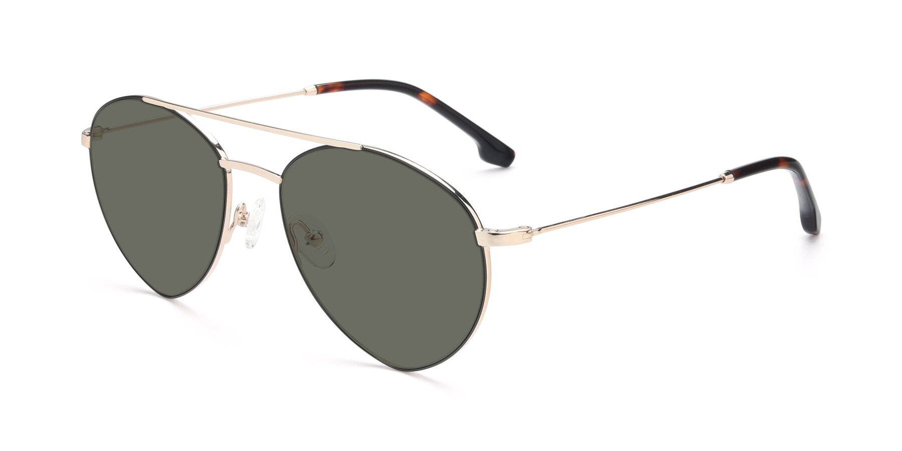 Angle of 9459 in Gold-Black with Gray Polarized Lenses