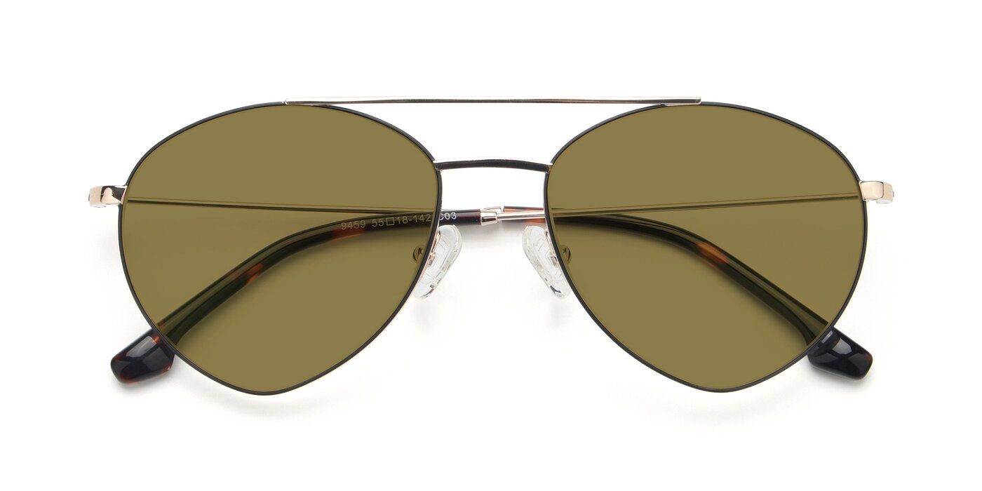 9459 - Gold / Black Polarized Sunglasses