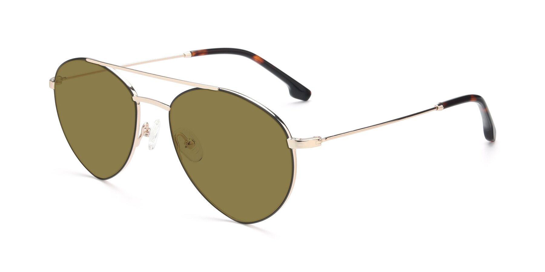 Angle of 9459 in Gold-Black with Brown Polarized Lenses