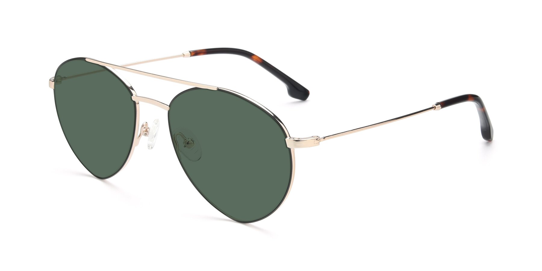 Angle of 9459 in Gold-Black with Green Polarized Lenses