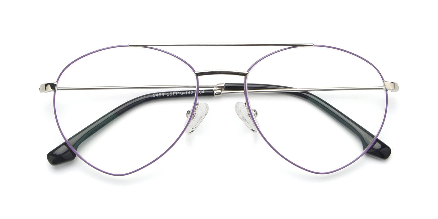 9459 - Silver / Purple Blue Light Glasses