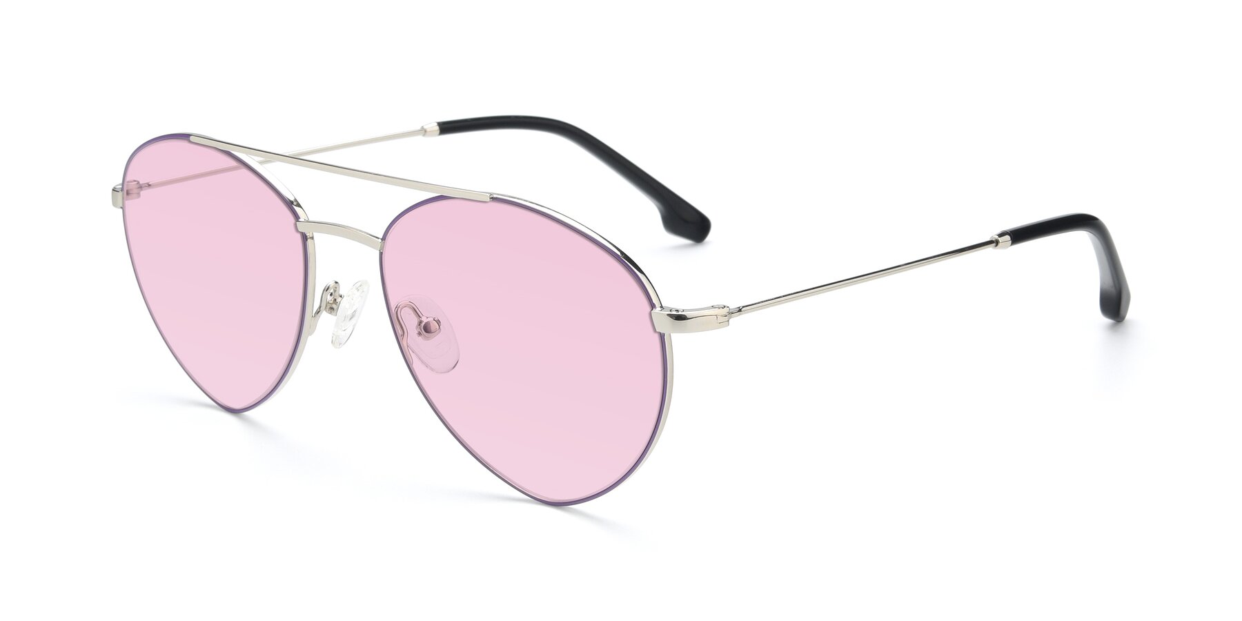 Angle of 9459 in Silver-Purple with Light Pink Tinted Lenses
