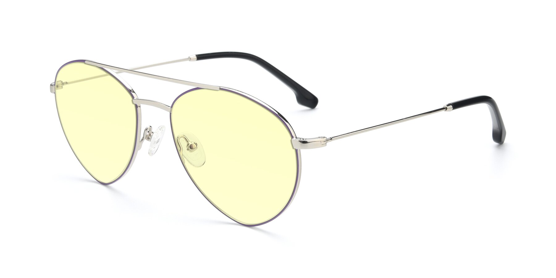 Angle of 9459 in Silver-Purple with Light Yellow Tinted Lenses