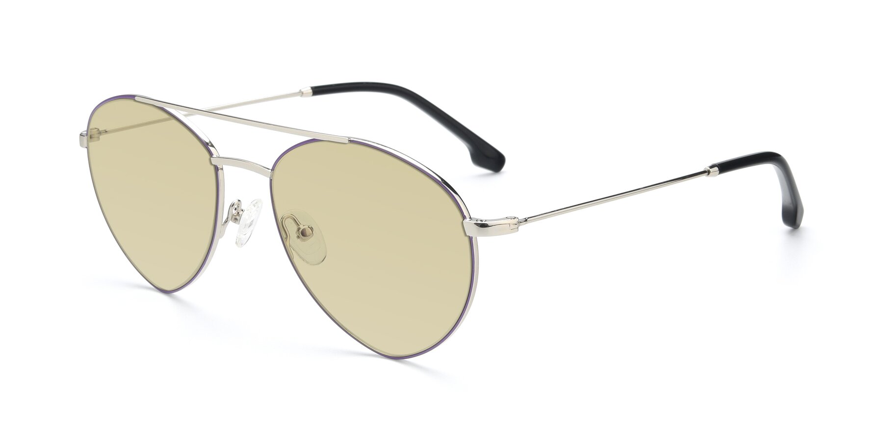 Angle of 9459 in Silver-Purple with Light Champagne Tinted Lenses