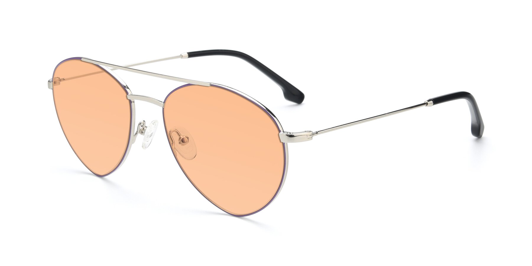 Angle of 9459 in Silver-Purple with Light Orange Tinted Lenses