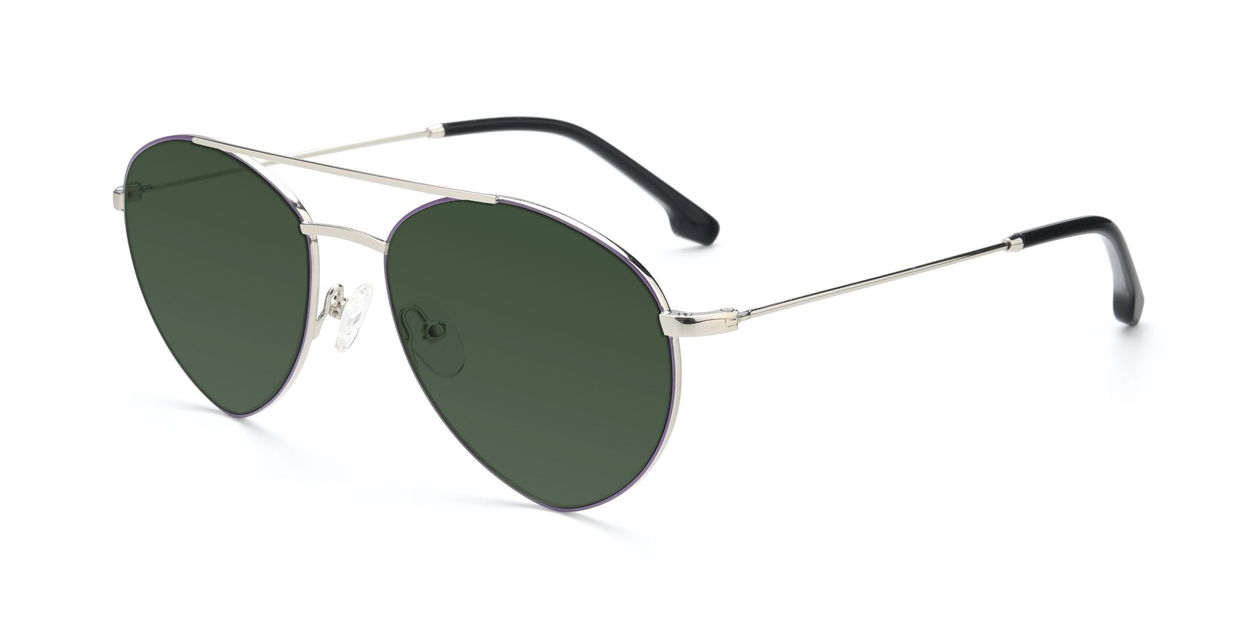 Angle of 9459 in Silver-Purple with Green Tinted Lenses