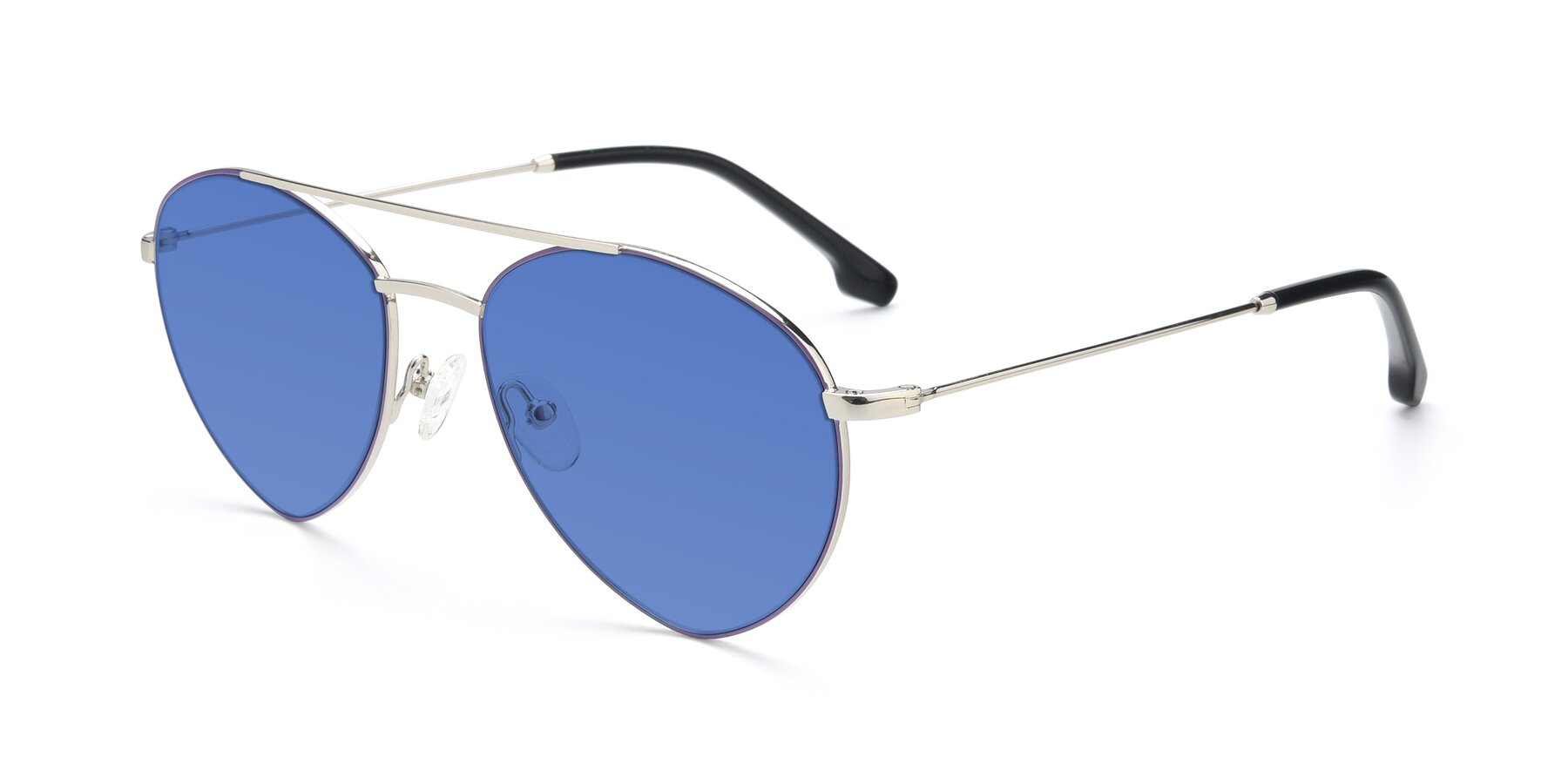 Angle of 9459 in Silver-Purple with Blue Tinted Lenses