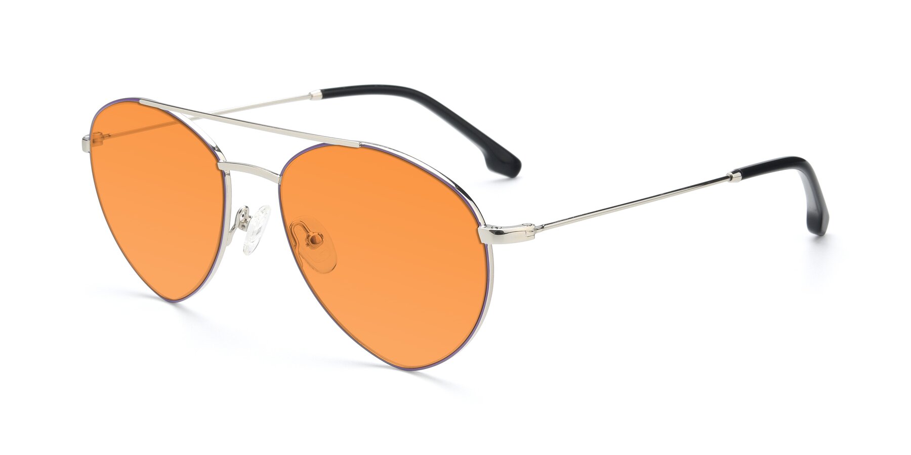 Angle of 9459 in Silver-Purple with Orange Tinted Lenses
