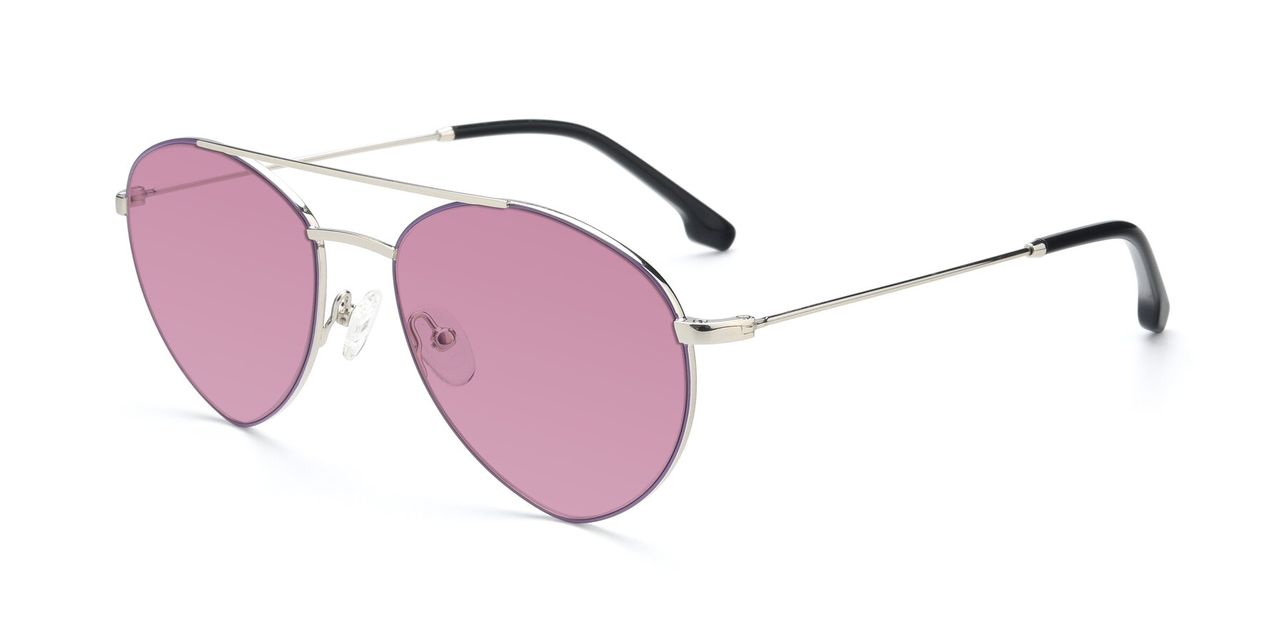 Angle of 9459 in Silver-Purple with Medium Wine Tinted Lenses