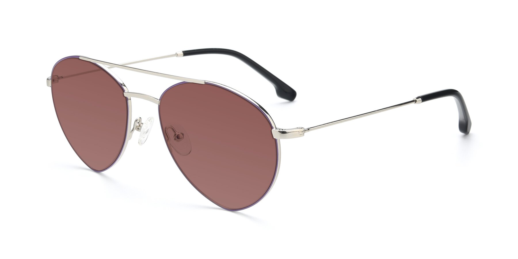 Angle of 9459 in Silver-Purple with Garnet Tinted Lenses