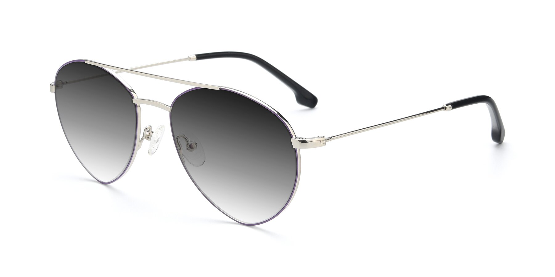 Angle of 9459 in Silver-Purple with Gray Gradient Lenses