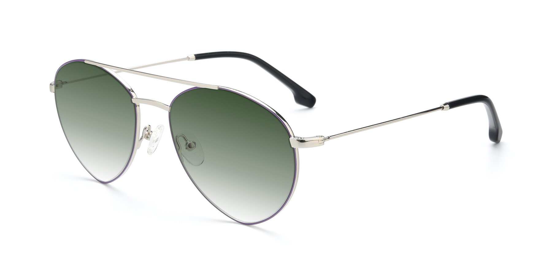 Angle of 9459 in Silver-Purple with Green Gradient Lenses