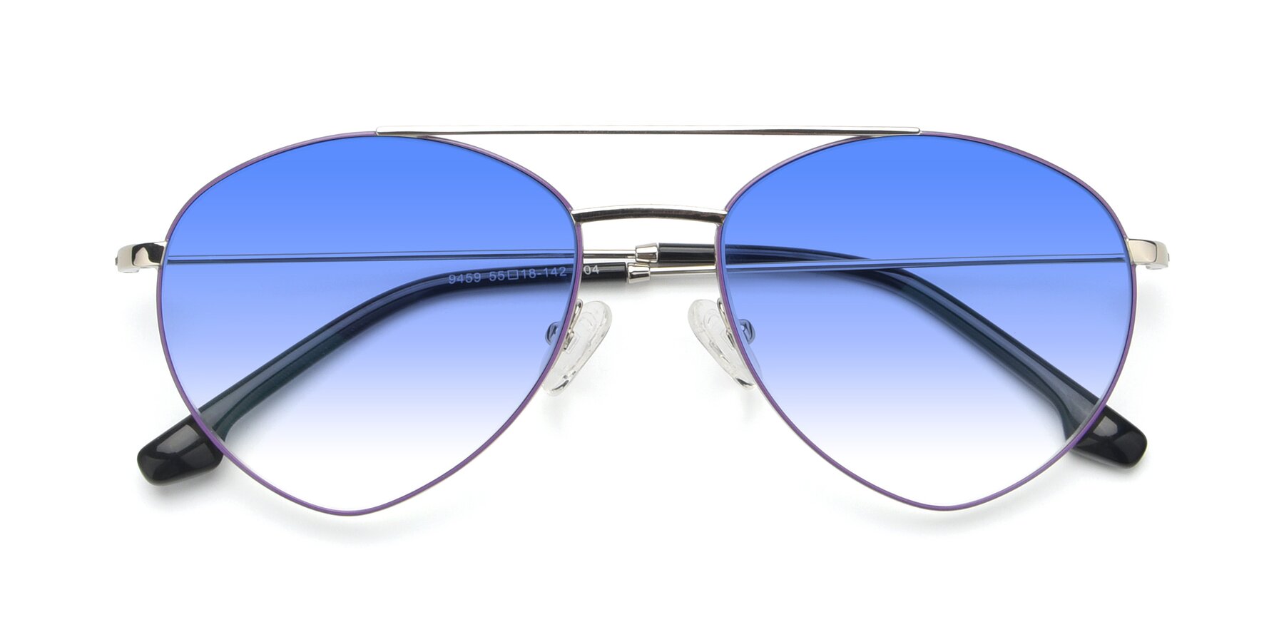 Folded Front of 9459 in Silver-Purple with Blue Gradient Lenses