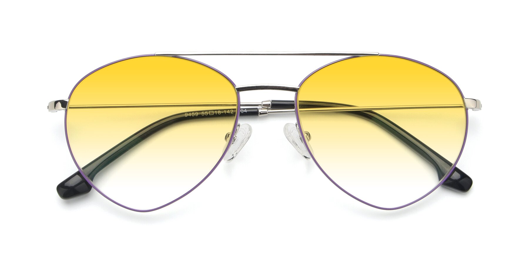 Folded Front of 9459 in Silver-Purple with Yellow Gradient Lenses