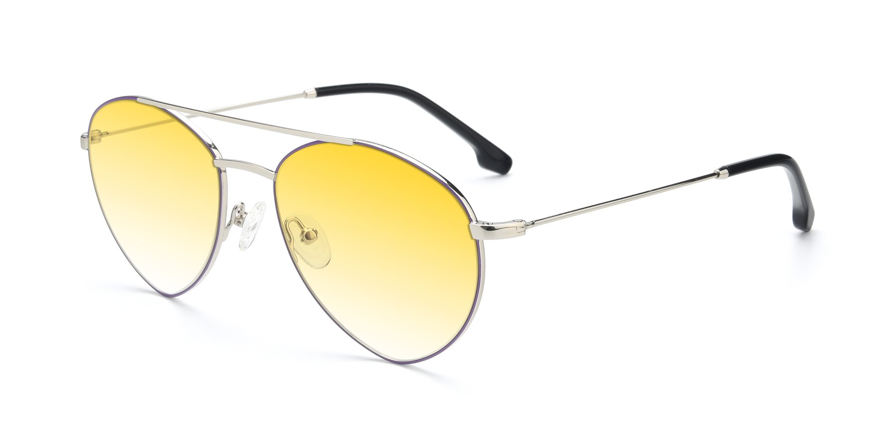 Angle of 9459 in Silver-Purple with Yellow Gradient Lenses