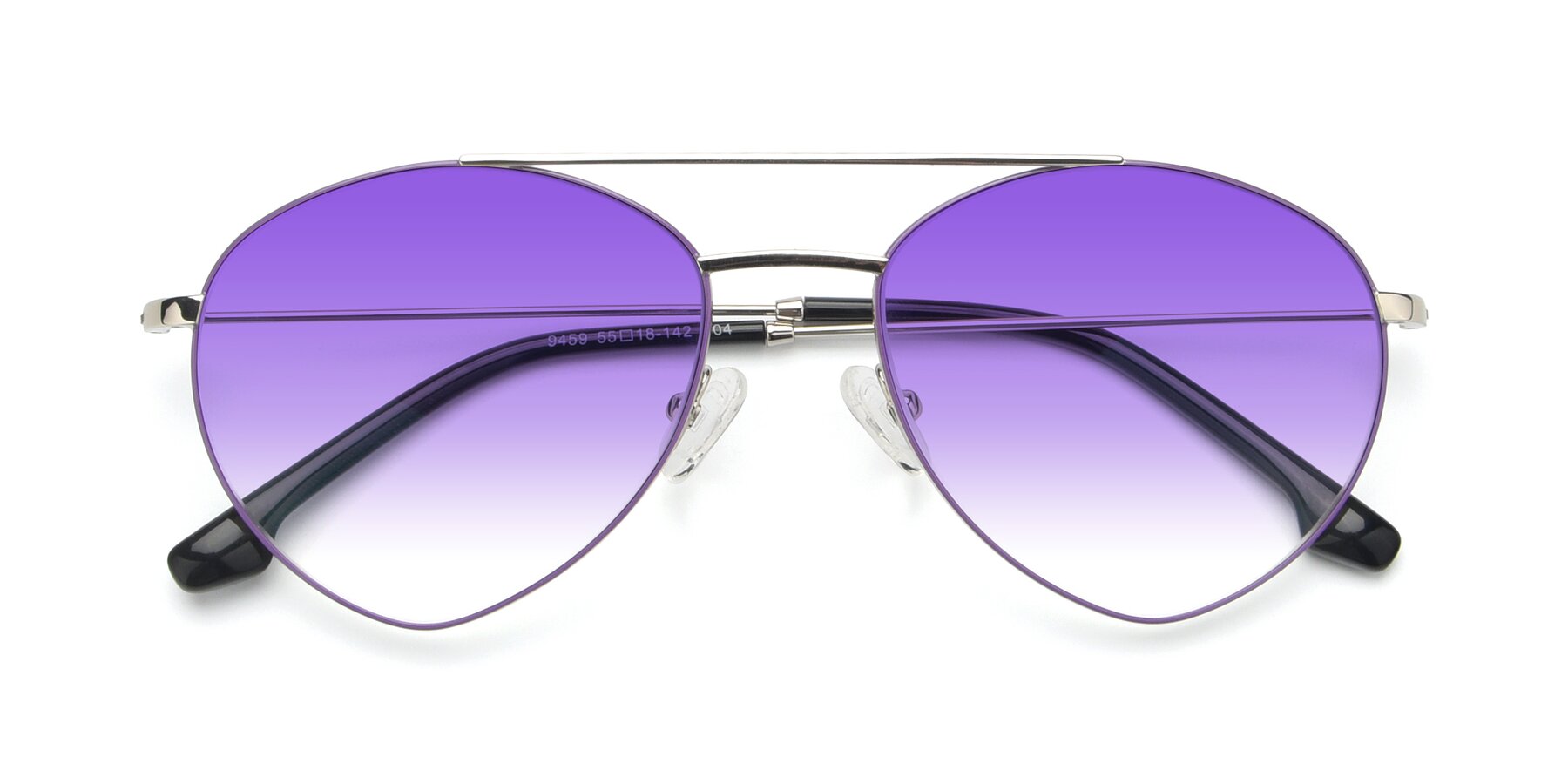 Folded Front of 9459 in Silver-Purple with Purple Gradient Lenses