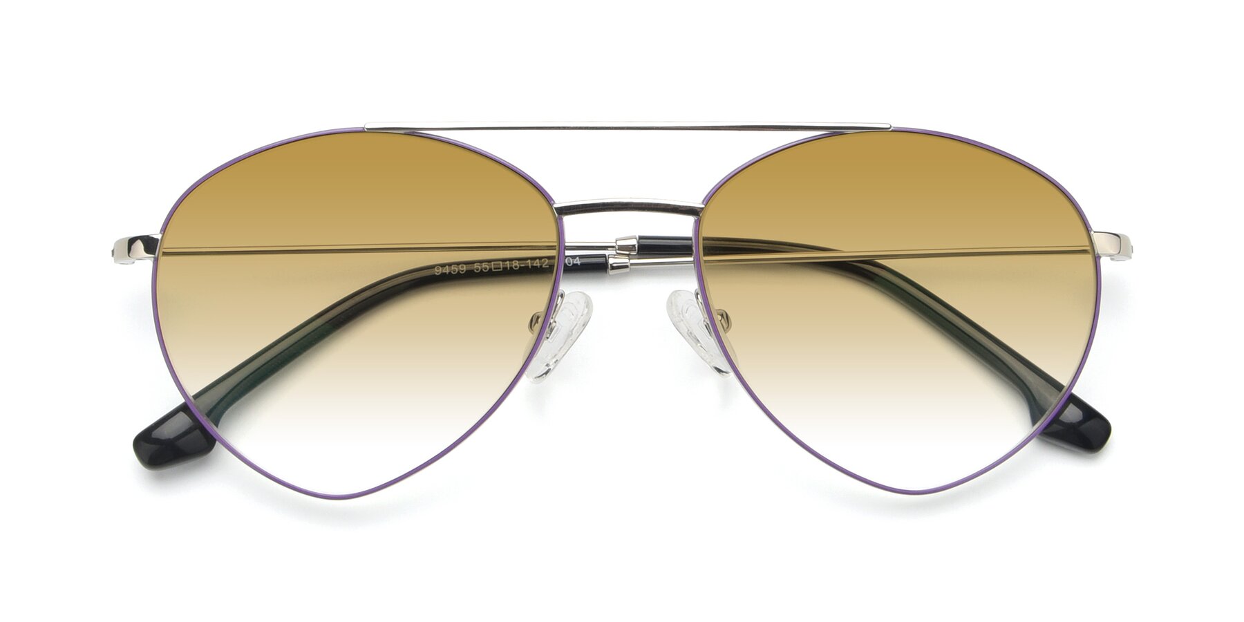 Folded Front of 9459 in Silver-Purple with Champagne Gradient Lenses
