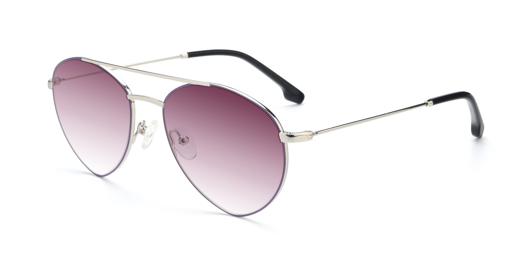 Angle of 9459 in Silver-Purple with Wine Gradient Lenses