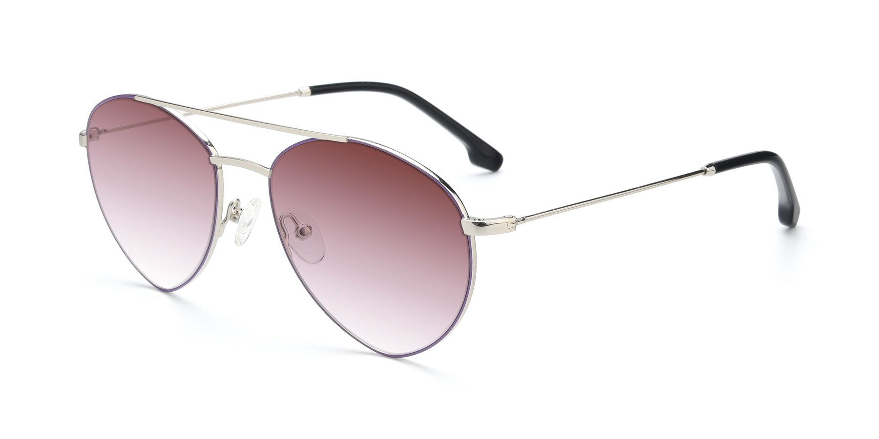 Angle of 9459 in Silver-Purple with Garnet Gradient Lenses