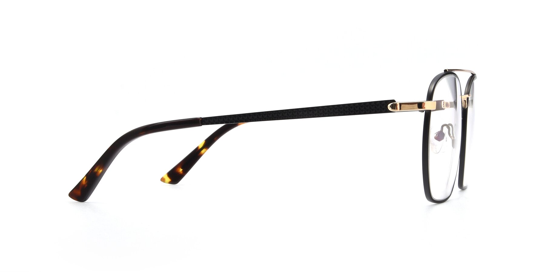 Side of 9425 in Black-Gold with Clear Eyeglass Lenses