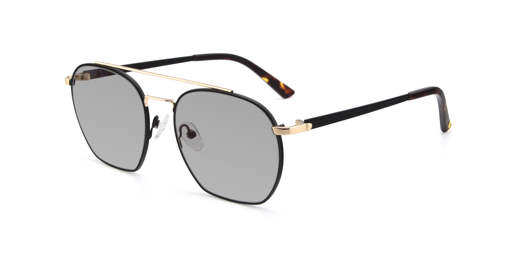 Angle of 9425 in Black-Gold with Light Gray Tinted Lenses
