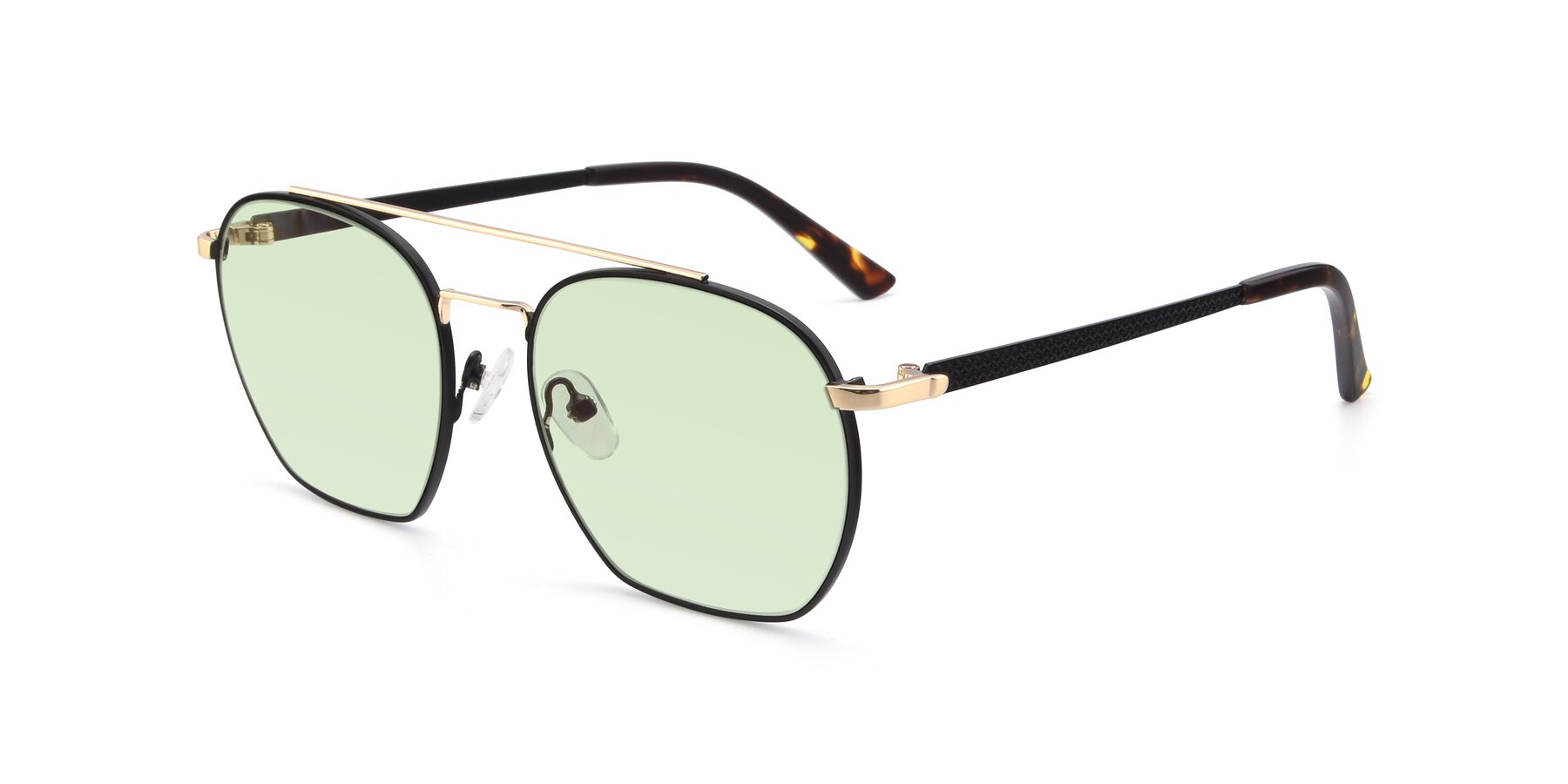 Angle of 9425 in Black-Gold with Light Green Tinted Lenses