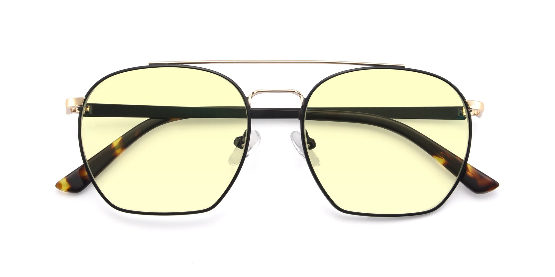 Folded Front of 9425 in Black-Gold with Light Yellow Tinted Lenses