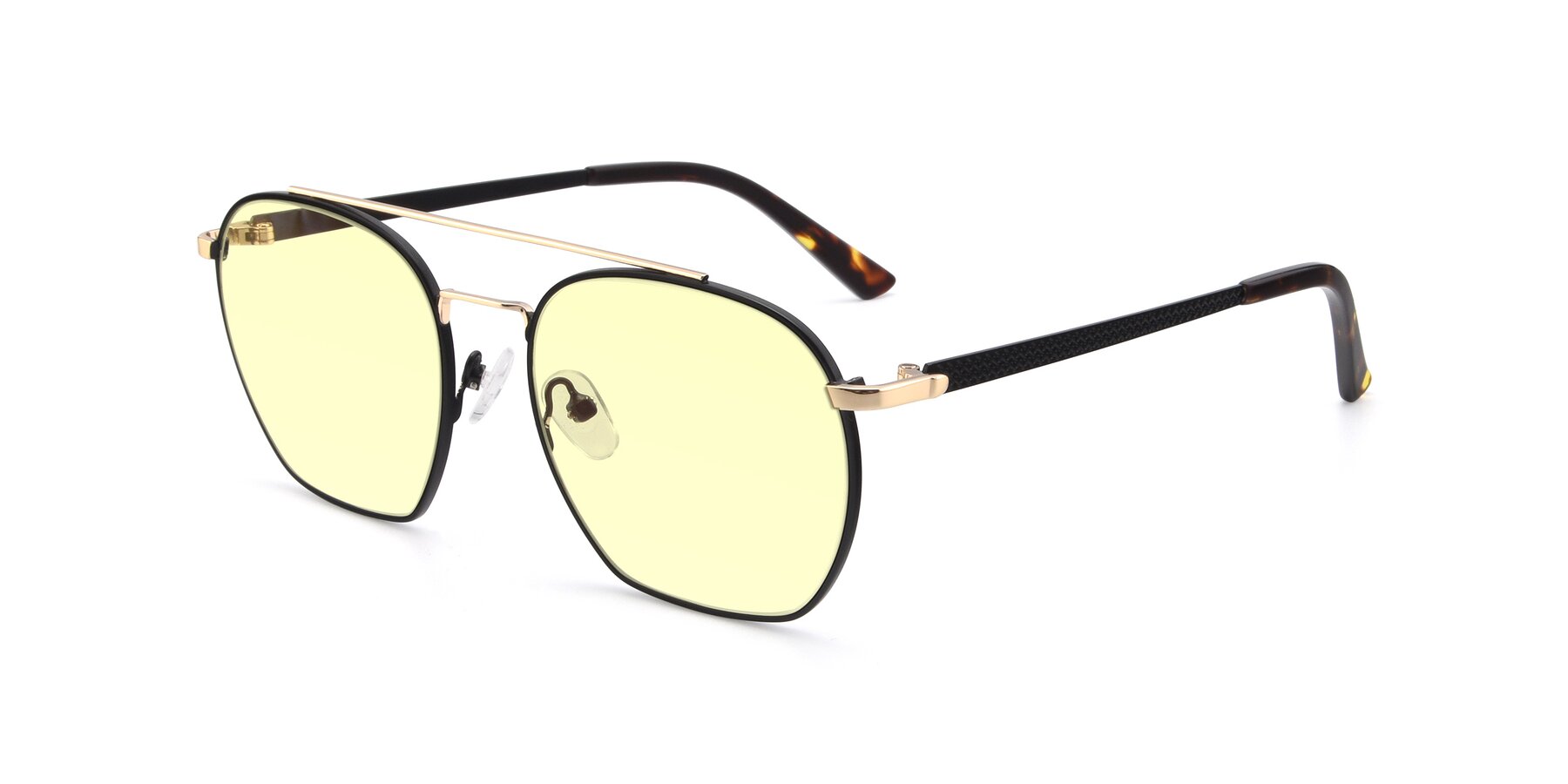 Angle of 9425 in Black-Gold with Light Yellow Tinted Lenses