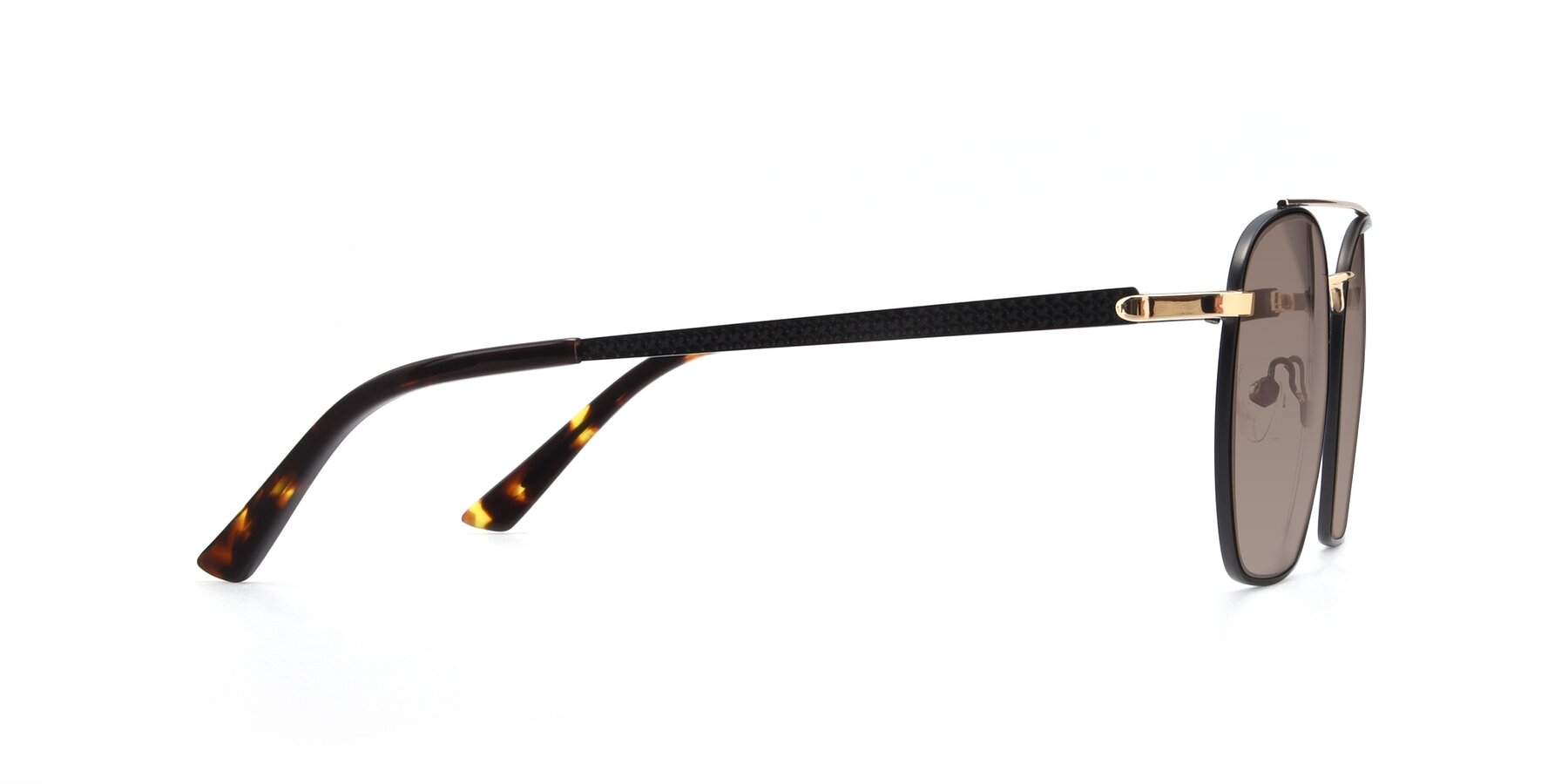 Side of 9425 in Black-Gold with Medium Brown Tinted Lenses
