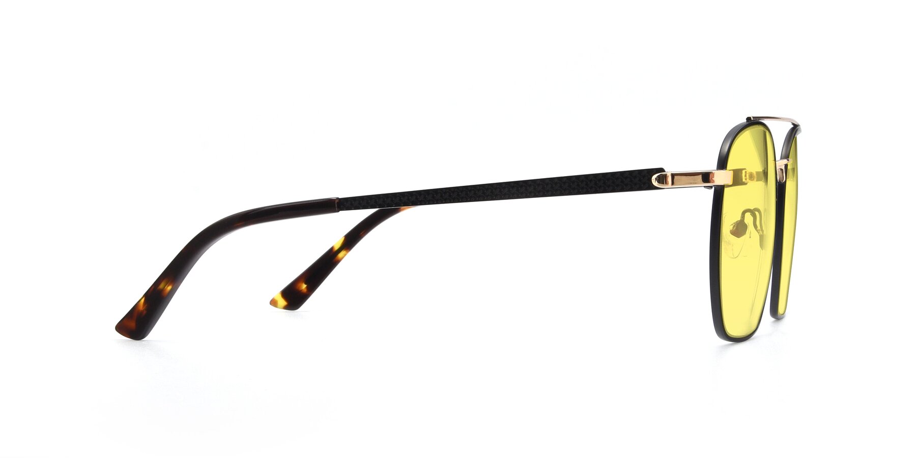 Side of 9425 in Black-Gold with Medium Yellow Tinted Lenses