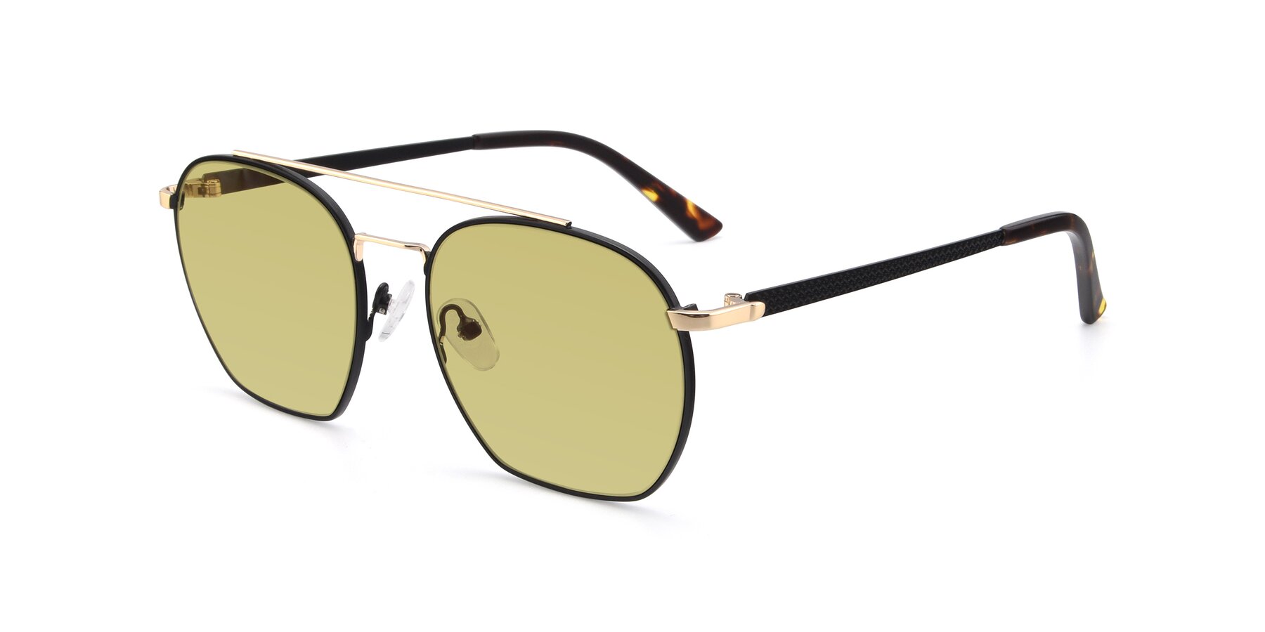 Angle of 9425 in Black-Gold with Medium Champagne Tinted Lenses