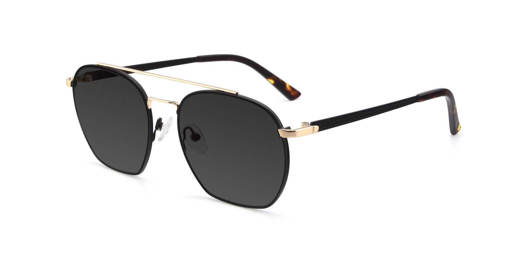Angle of 9425 in Black-Gold with Gray Tinted Lenses