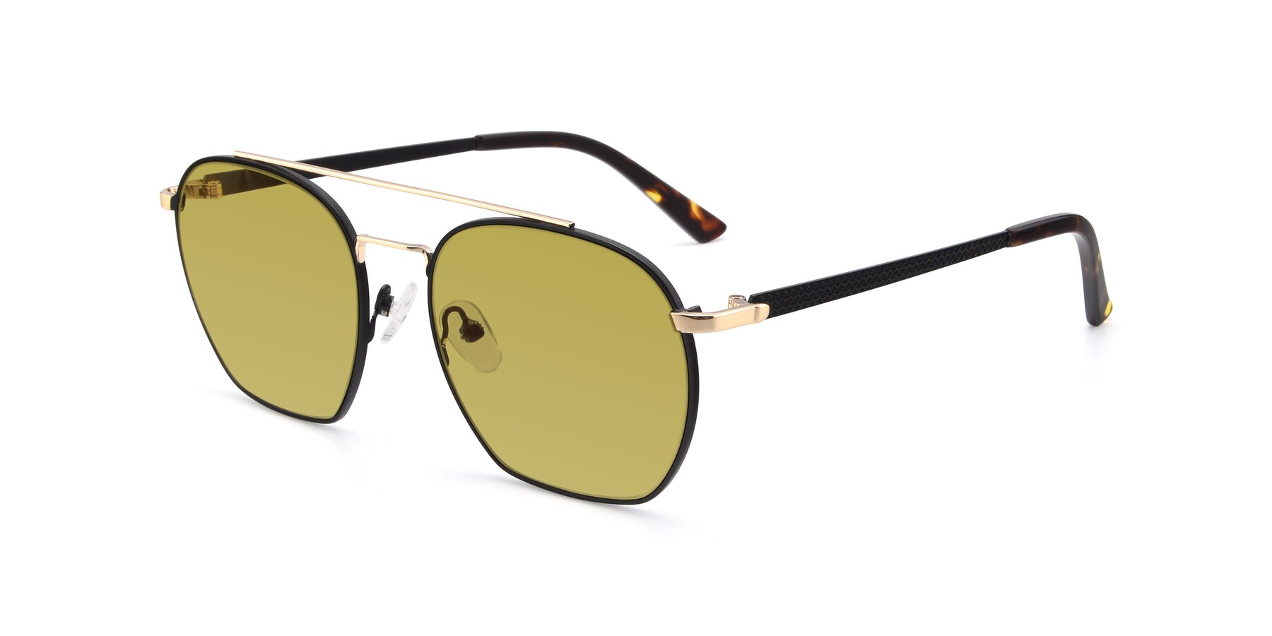 Angle of 9425 in Black-Gold with Champagne Tinted Lenses