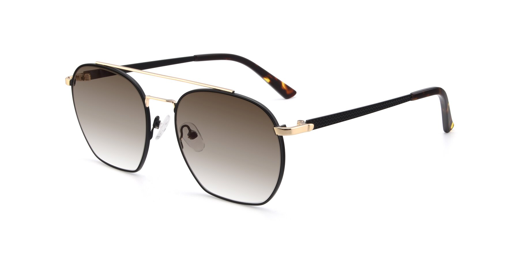 Angle of 9425 in Black-Gold with Brown Gradient Lenses